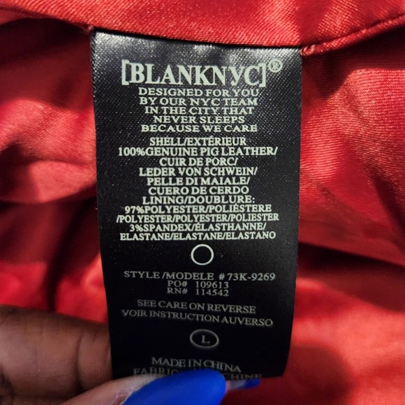 NEW Blank NYC red Suede moto jacket size large - Picture 5 of 6